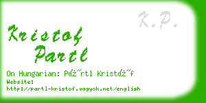 kristof partl business card